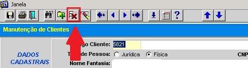 6. Limpar Registro(Shift F4) Este comando (Shift + F4) é usado para limpar o registro atual, sem excluir a numeração do mesmo, ou seja, não irá perder a seqüencia de numeração. Imagem 6 6.