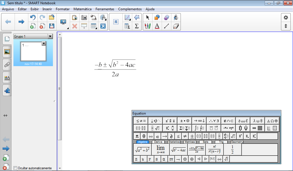 Como auxílio para o professor, encontra-se no Apêndice A um tutorial de como utilizar a lousa SMART Board e o software SMART Notebook.