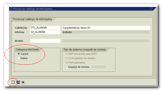 Criação de Catálogos Também para organização, um catálogo irá agrupar Infoobjetos.