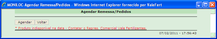 Ao clicar no botão o sistema realizará pesquisa e seleção das remessas/pedidos existentes baseado em filtro de Cliente, Produto, Transportador.