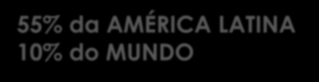 setor 55% da AMÉRICA LATINA 10% do MUNDO Contribui para o fortalecimento do