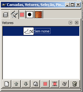 Figura 76 - barra de ícones da caixa de diálogo de camadas.