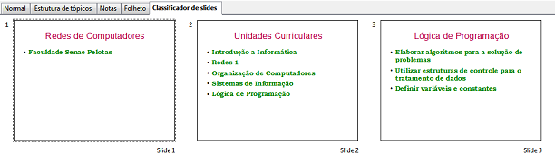 Independente da quantidade de slides presentes na apresentação, esta alteração afetará todos os slides que existem e que forem criados futuramente. 7.2.