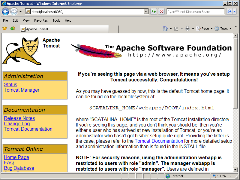 Apache Tomcat Testar o Servidor O