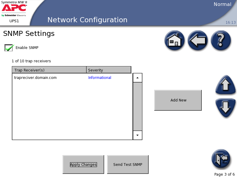 Configuração Com bypass interno 4. Defina as SNMP Settings (Configurações SNMP).