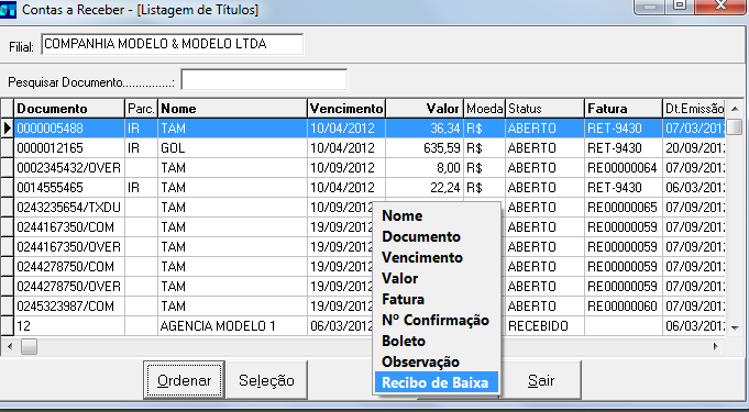 8-Inclusão do relatório de contas a pagar > Títulos conferidos> por fornecedor/fatura x cliente (conferidas), cujo objetivo principal é verificar se os títulos que serão pagos já estão recebidos dos