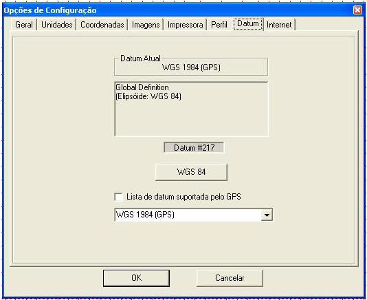 46 Manual de Orientação e uso do GPS de Navegação (Garmin 76MAP CSX) Na definição de datum o botão <WGS84> seleciona o datum de origem do sistema GPS.