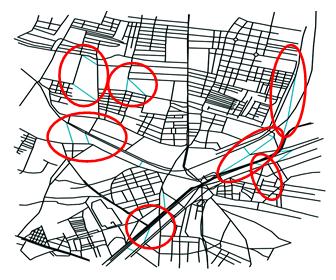 modificações na topologia de uma das cidades estudadas. A cidade escolhida foi a do Cairo, a qual apresenta poucas vias de acesso entre os extremos superior e inferior de seu mapa.