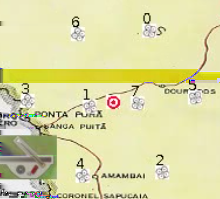 6.1 Resultados visuais 52 Figura 6.5: Pentágono regular, contendo dois UAVs e o alvo em seu centro, formado por sete UAVs em estado de rastreamento. Figura 6.6: Hexágono regular,contendo dois UAVs e o alvo em seu centro, formado por oito UAVs em estado de rastreamento.