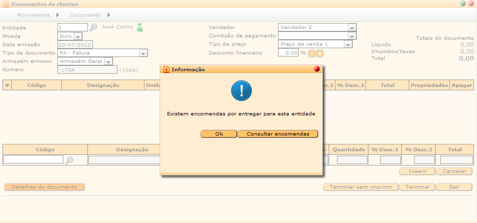 Figura 40 Importar movimentos de Encomendas. VERIFICAÇÃO DE ENCOMENDAS PENDENTES A verificação de encomendas pendentes ocorrerá de forma automatizada, caso seja definido na configuração geral.