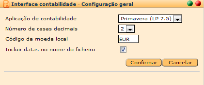 INTERFACE CONTABILIDADE A interface contabilidade permite a exportação de dados contabilísticos do Winmax4 para aplicações de contabilidade.