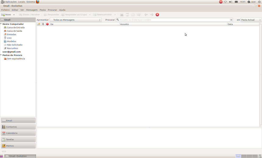 9.6 Correio Electrónico O cliente de correio electrónico Evolution é um programa que gere informações pessoais tais como e-mail, contactos, calendário, tarefas e memos.