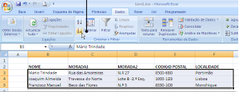 O EXCEL COMO BASE DE DADOS Experimente fazer o mesmo clicando no ícone de Z a A, para inverter a ordenação.