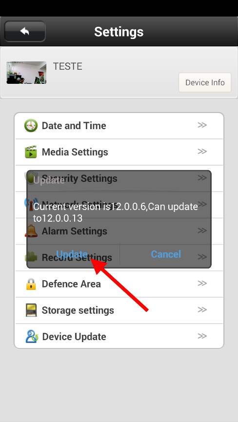 NOTAS: Se por algum motivo, algum dos recursos disponíveis na câmera não funcionarem, por favor efetuar atualização do firmware da câmera da seguinte forma: 1- Acessar o