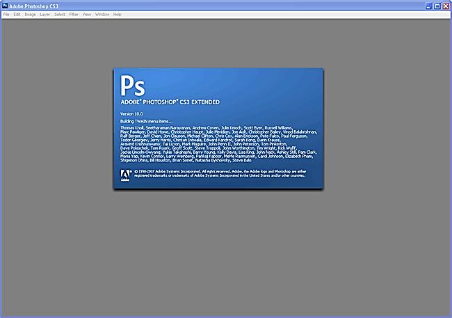 Iniciando o Photoshop CS3 Extended Para iniciar o Photoshop CS3 Extended, utilize o botão Iniciar, opção Todos os programas, pasta Adobe Design Premium CS3 e escolha Adobe Photoshop CS3.