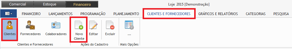 5.2. Clientes, Fornecedores e Colaboradores Nesta seção será abordada a forma de cadastrar separadamente os seus Clientes, Fornecedores e Colaboradores. 5.2.1.