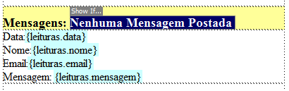 Como ainda não temos nada. Vamos adicionar uma mensagem.