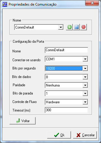 DEFINIR OS PARÂMETROS DE COMUNICAÇÃO DA REDE A comunicação através da rede Modbus RTU para as operações de leitura e escrita dos Tags Físicos é realizada através de uma porta de comunicação serial do