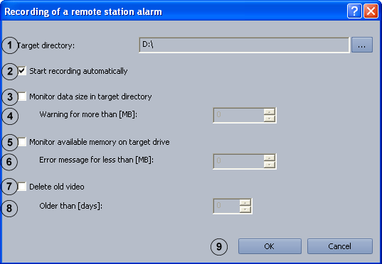 Bosch Recording Station Configuração standard pt 89 4.15.3 Configurar a gravação de alarmes automática Menu Opções > Botão Definições.