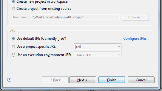 Criar projeto Java no Eclipse com nome: SeleniumRCProject Criar o package: teste