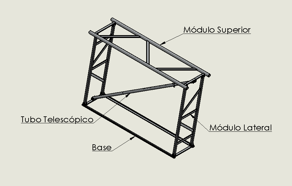 Para adicionar a característica de praticidade e portabilidade proposta o modelo foi projetado em módulos de rápida montagem. FIGURA 4.