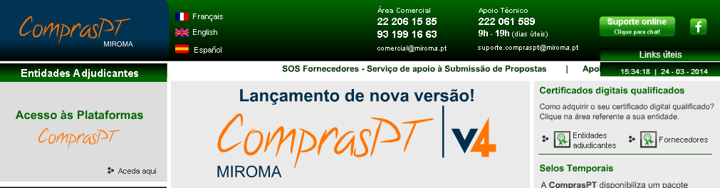 2.1 Pesquisa de Entidades Adjudicantes Para localizar uma entidade adjudicante registada na plataforma compraspt : 1.