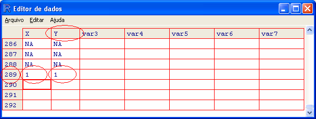 tecla Enter ao final: De volta ao Editor de Dados, nomeie segunda variável com a letra Y e especifique-a com o tipo numeric.