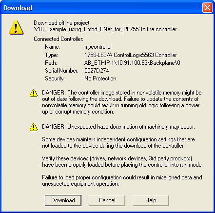 Capítulo 4 Configuração da E/S Figura 8 - Tags de saída do controlador Como salvar a configuração de E/S no controlador Após adicionar a ponte e o inversor/adaptador à configuração de E/S, você deve