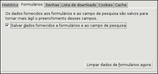 4.2.3 Aba Privacidade Histórico Clique no botão Limpar histórico de navegação agora para apagar todo o seu Histórico.