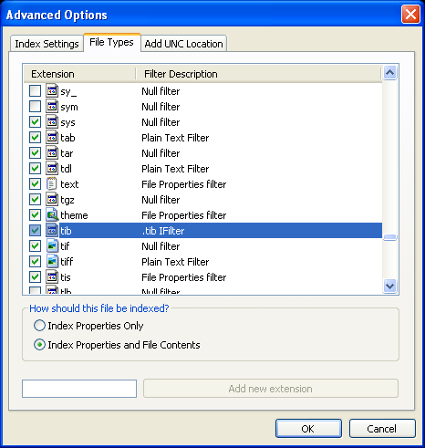 Para abrir a janela Opções de Indexação no Windows Vista ou Windows 7, abra o Painel de Controle e clique duas vezes no ícone Opções de Indexação.