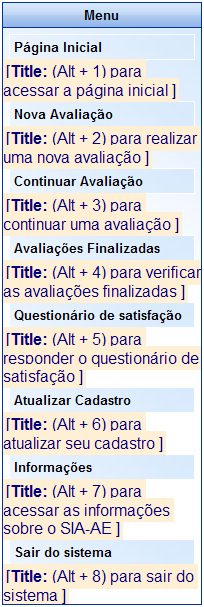 Além disso, tornar o texto do link conciso para fazer sentido quando lido fora do contexto. Por exemplo, no menu principal do Painel de Controle, http://www2.joinville.udesc.