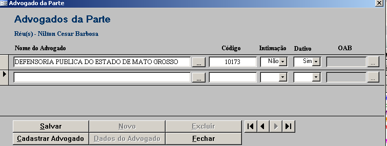 Quando a petição informar que determinado advogado deve receber as intimações por meio do Diário da Justiça Eletrônico, o atualizador deve manter a opção Sim, no campo Intimação e Salvar.