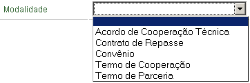 Objeto: deve ser digitada parte do nome objeto do programa.