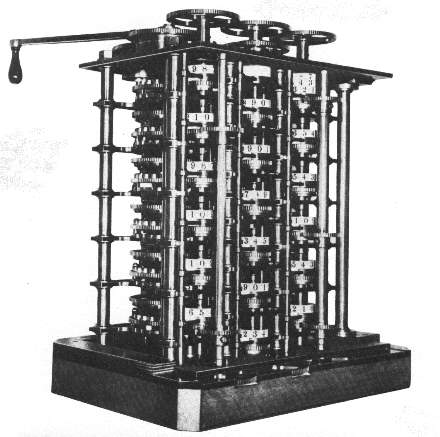 Figura 2.27. Máquina Diferencial de Babbage. é aberto e aumenta o desafio da criptologia. Inicialmente a telegrafia sem fio utilizava apenas o código Morse, acessível a todos que captassem os sinais.