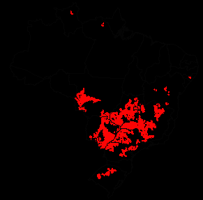 e, particularmente na região do Alto São Francisco na figura 12 é mostrado a distribuição das principais áreas de ocorrência dos mesmos. A B Figura 12.