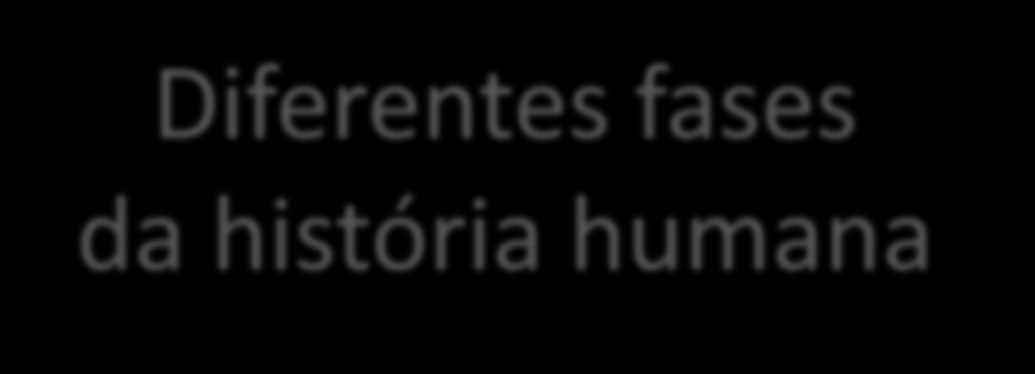 Diferentes fases da história humana ORDEM FASE 3 3.a Onda FASE 1 1.a Onda Formação do padrão Exploração e invenção Revolução Agrícola FASE 2 (Brasil1910 a 1991) 2.