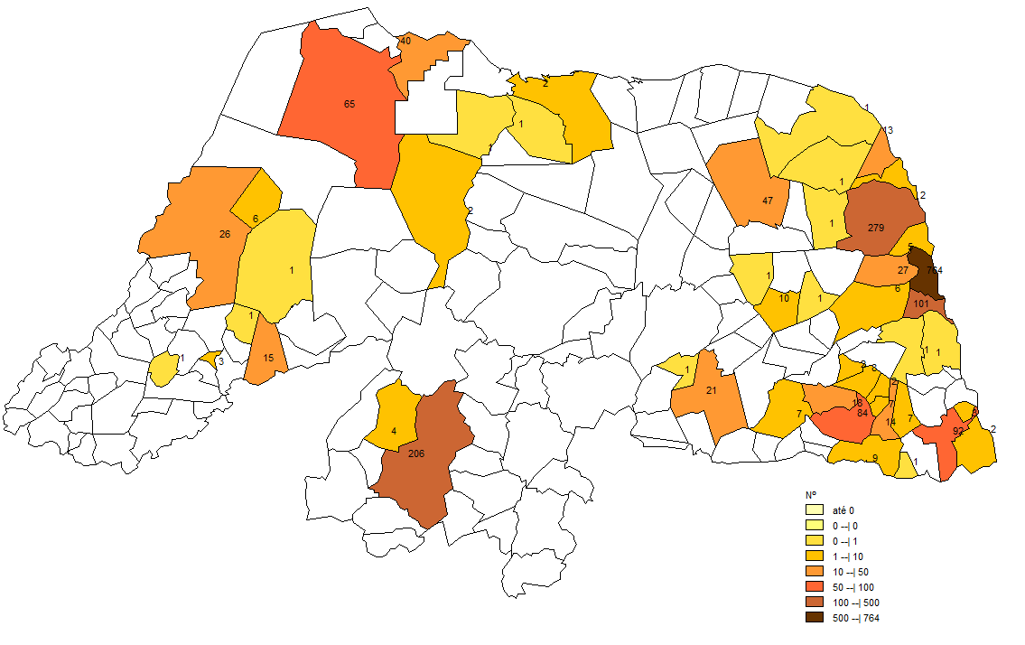 Febre do Zika Vírus Casos de suspeita de febre do Zika Vírus por município de residência, Rio Grande do Norte. 2015*.