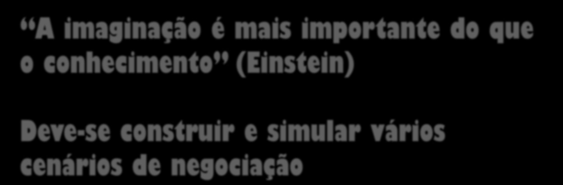 A PREPARAÇÃO Criatividade e imaginação A imaginação é mais importante do que o