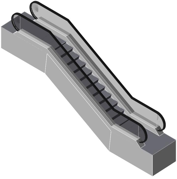 No Gerenciador de componentes, selecione o componente Escada rolante para inserir no desenho. 2. Indique o primeiro ponto para determinar o lado direito do início da escada. 3.