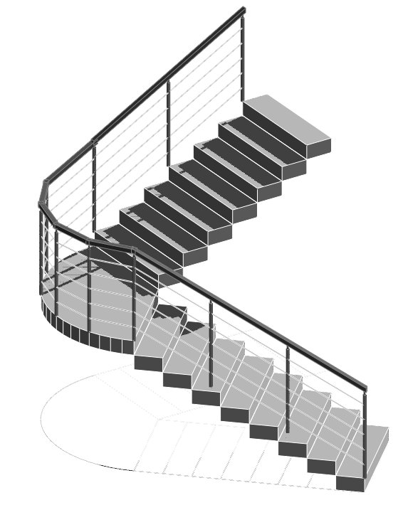 Desenhando escadas 77 Guarda-corpo Você poderá utilizar o componente Guarda-corpo #1 para criar o guarda corpo de escadas modeladas manualmente, como a do início deste apêndice. 1.