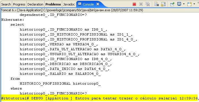 Dispnibilizand Frmuláris para Cnsulta Apenas d que uma cópia simples de um arquiv FuncinariM.class, d Eclipse para Tmcat.