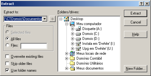 zip, clique duas vezes sobre o mesmo e o programa Winzip abrirá automaticamente, ou vá no Winzip e clique em: File Open Archive... encontre o arquivo.