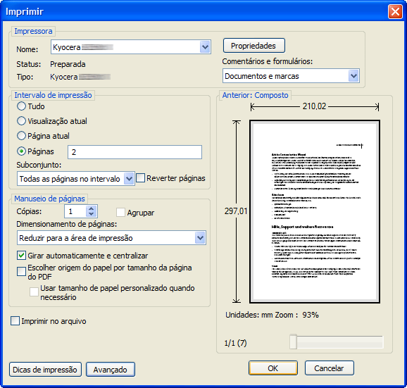 Operação Básica Imprimir - Imprimir a partir de Aplicativos Siga os passos abaixo para imprimir documentos a partir de aplicativos.
