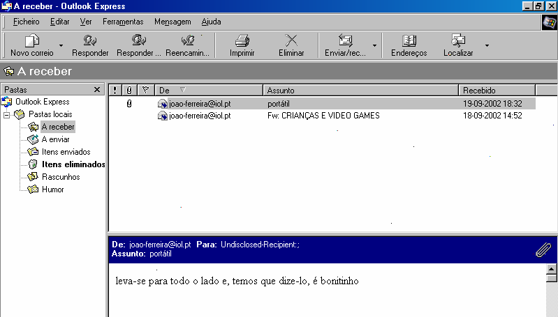 Outlook Express O Outlook Express é um gerenciador de correio eletrônico que acompanha o Internet Explorer faz parte do pacote de programas do Windows XP desenvolvido pela Microsoft.