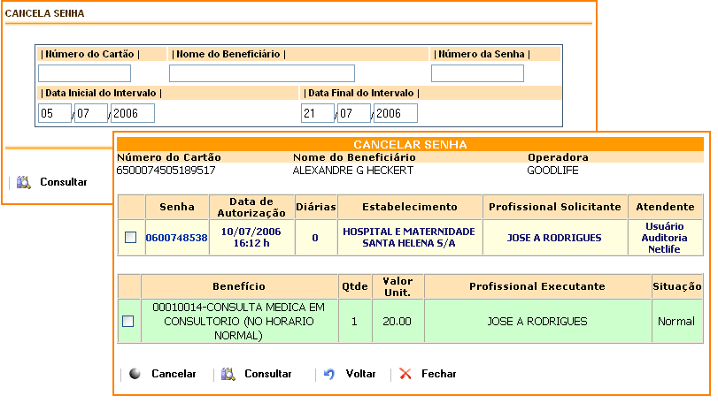 5. Digite no relatório da solicitação o motivo do cancelamento; 6.