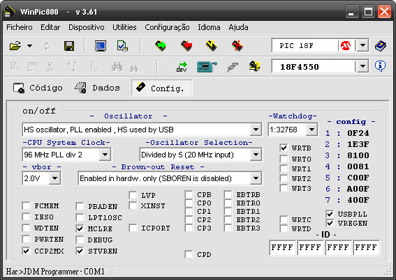 6.4 Software Foi escolhido o Winpic800 como software para programar em conjunto com este programador.