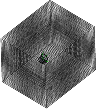 24 3.1 Simulações numéricas (a) (b) Figura 3.1.3: Dispositivo C-D: (a) representação esquemática com a respetiva legenda; (b) vista de corte 3D.