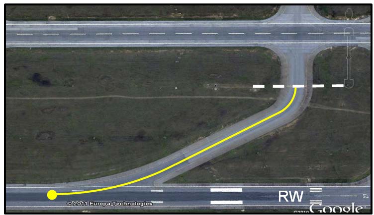 49 Ponto de turn-off Raio da curva de saída V = 0 RW paralela Barra de parada da RW Ângulo de intersecção Figura 4.3-1 Exemplo de uma PTSR. FONTE: Adaptado a partir do Google Earth 4.3.6.