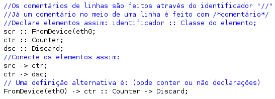 16 O processamento do tipo empurra é apropriado quando pacotes não solicitados chegam ao roteador CLICK, como por exemplo, os que vêm da placa de rede.