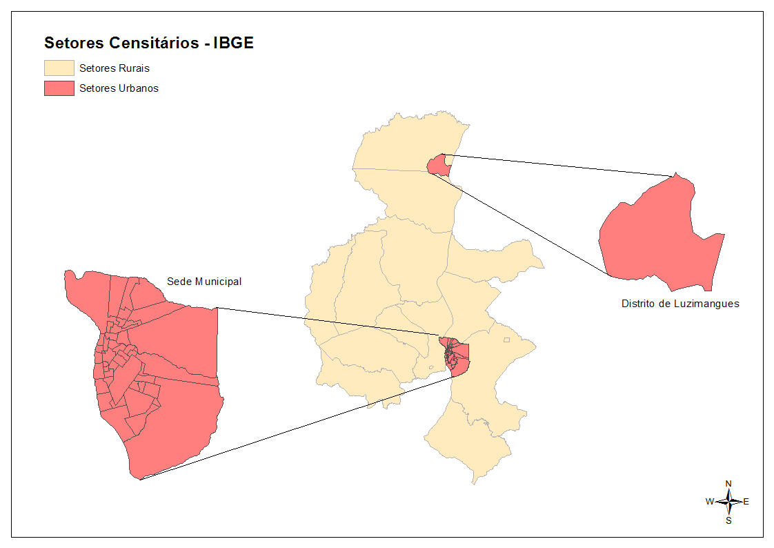 Figura 11. Setores Censitários do IBGE no município de Porto Nacional.